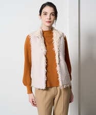 PRJAD35430 CHRISTIAN AUJARD(クリスチャン・オジャール) [リバーシブル]フェザーニットベスト アイボリー