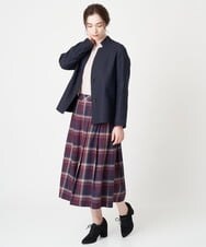 PRJAV50490 CHRISTIAN AUJARD(クリスチャン・オジャール) リバー仕立てスタンドカラージャケット ネイビー