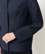 PRJAV50490 CHRISTIAN AUJARD(クリスチャン・オジャール) リバー仕立てスタンドカラージャケット ネイビー