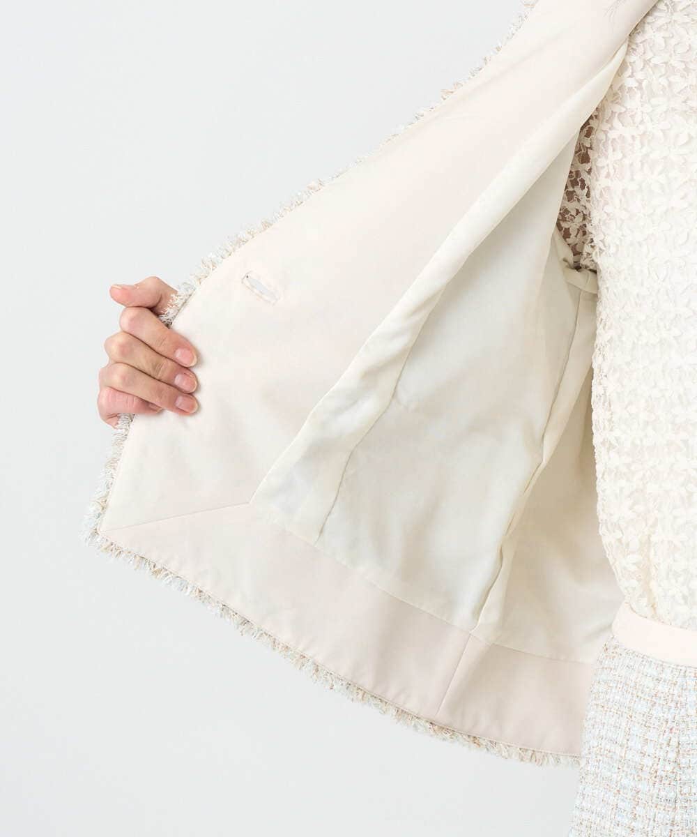 PRJEE01690 CHRISTIAN AUJARD(クリスチャン・オジャール) 【セットアップ対応】シャイニーツィードジャケット ベージュ系