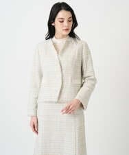 PRJEE01690 CHRISTIAN AUJARD(クリスチャン・オジャール) 【セットアップ対応】シャイニーツィードジャケット ベージュ系