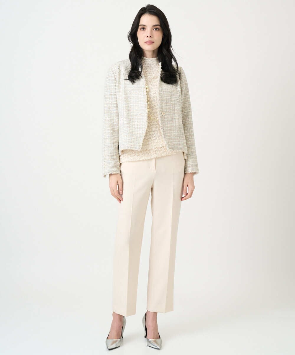 PRJEE01690 CHRISTIAN AUJARD(クリスチャン・オジャール) 【セットアップ対応】シャイニーツィードジャケット ベージュ系