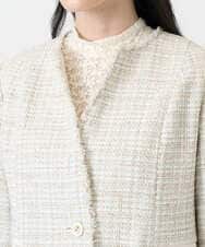 PRJEE01690 CHRISTIAN AUJARD(クリスチャン・オジャール) 【セットアップ対応】シャイニーツィードジャケット ベージュ系