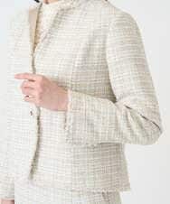 PRJEE01690 CHRISTIAN AUJARD(クリスチャン・オジャール) 【セットアップ対応】シャイニーツィードジャケット ベージュ系