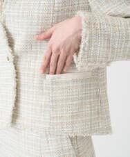 PRJEE01690 CHRISTIAN AUJARD(クリスチャン・オジャール) 【セットアップ対応】シャイニーツィードジャケット ベージュ系