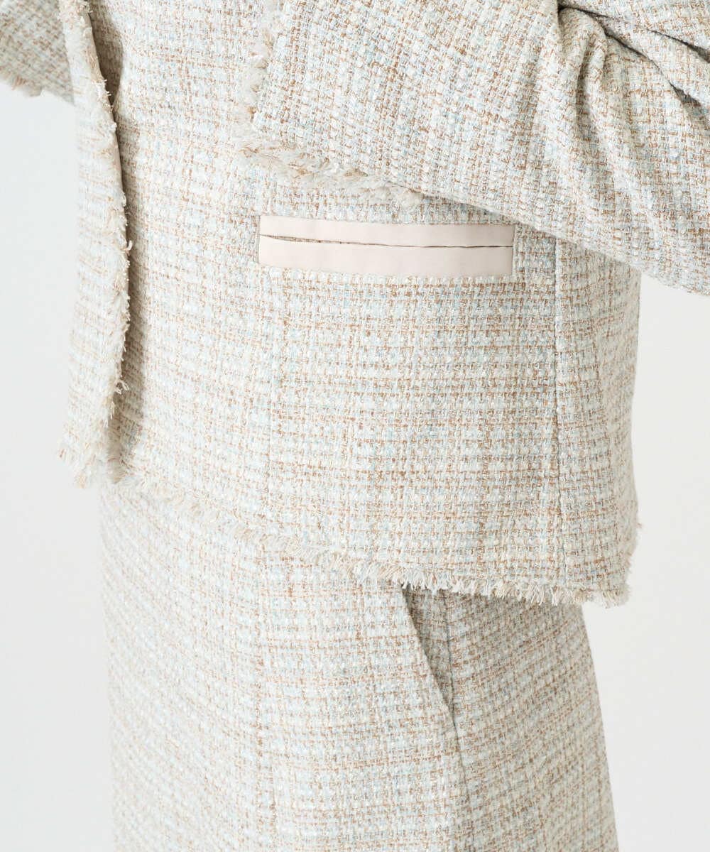 PRJEE01690 CHRISTIAN AUJARD(クリスチャン・オジャール) 【セットアップ対応】シャイニーツィードジャケット ベージュ系