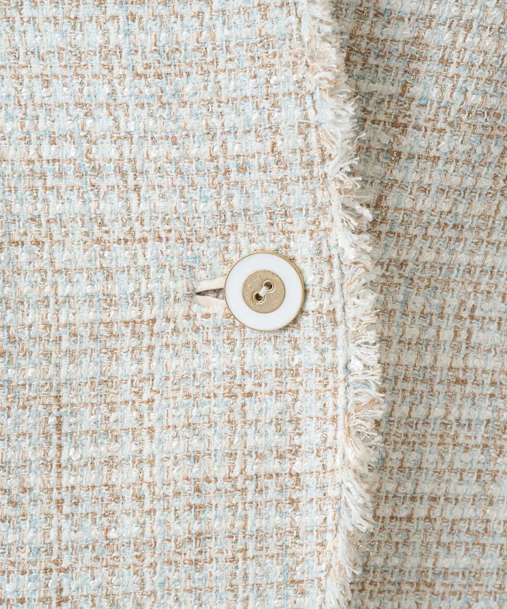 PRJEE01690 CHRISTIAN AUJARD(クリスチャン・オジャール) 【セットアップ対応】シャイニーツィードジャケット ベージュ系