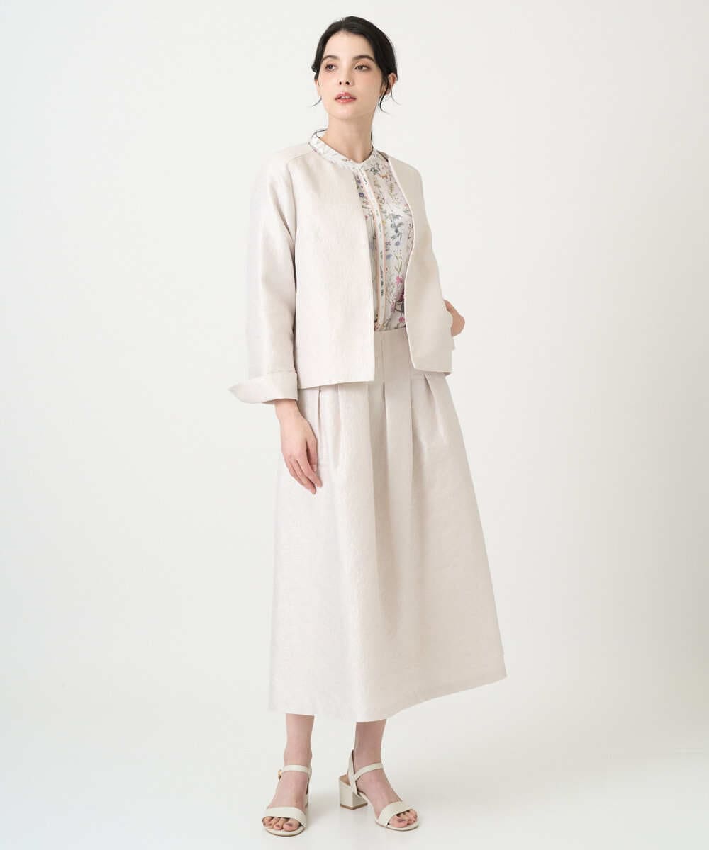 PRJEE11530 CHRISTIAN AUJARD(クリスチャン・オジャール) [セットアップ対応]ジャカードサテンジャケット アイボリー