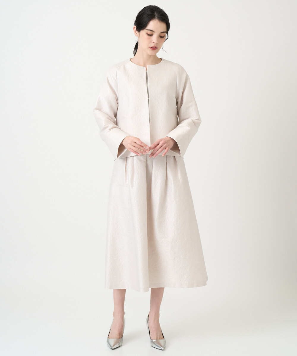 PRJEE11530 CHRISTIAN AUJARD(クリスチャン・オジャール) [セットアップ対応]ジャカードサテンジャケット アイボリー