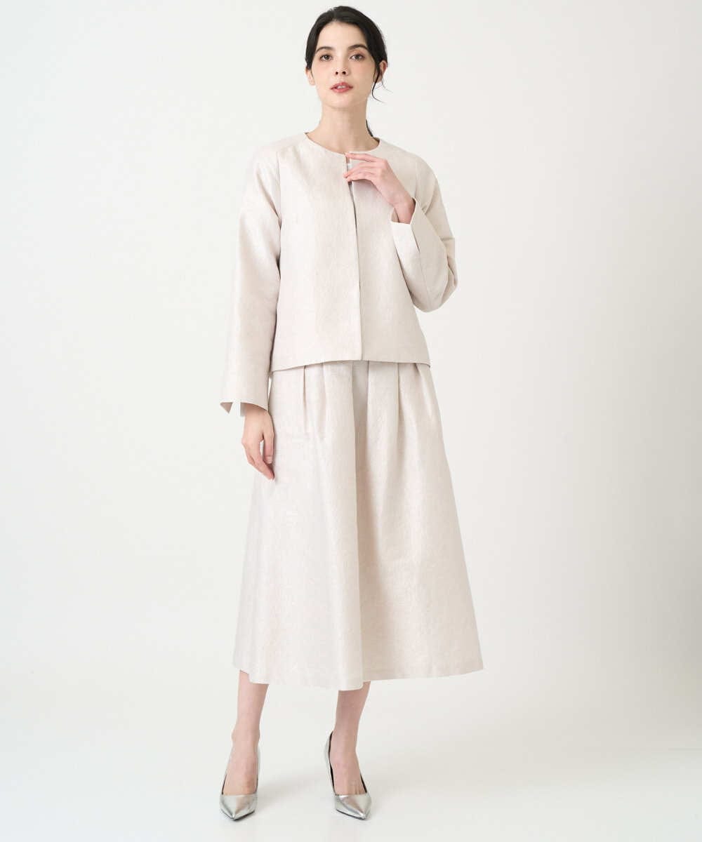 PRJEE11530 CHRISTIAN AUJARD(クリスチャン・オジャール) [セットアップ対応]ジャカードサテンジャケット アイボリー