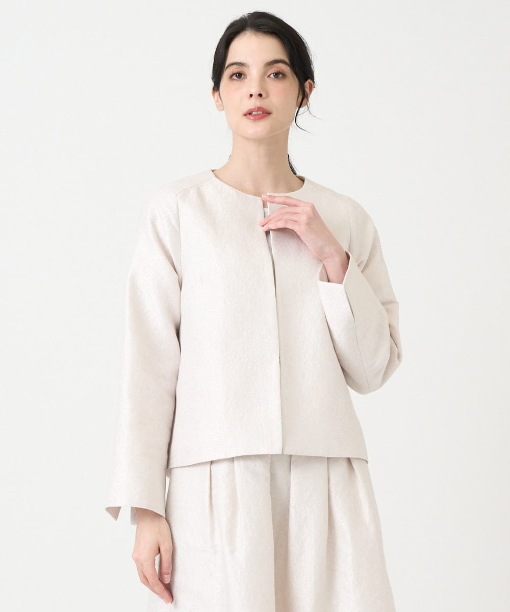 PRJEE11530 CHRISTIAN AUJARD(クリスチャン・オジャール) [セットアップ対応]ジャカードサテンジャケット アイボリー