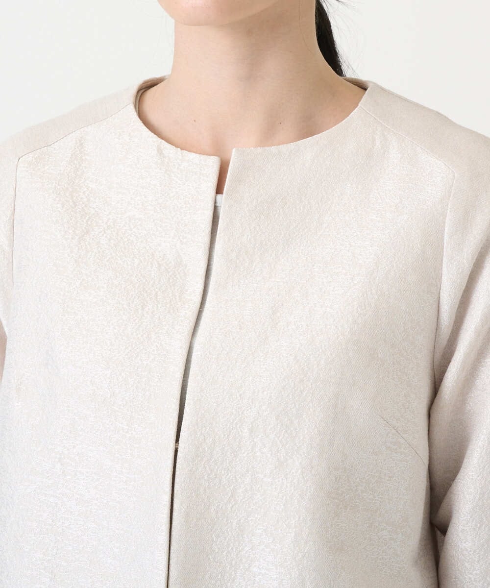 PRJEE11530 CHRISTIAN AUJARD(クリスチャン・オジャール) [セットアップ対応]ジャカードサテンジャケット アイボリー