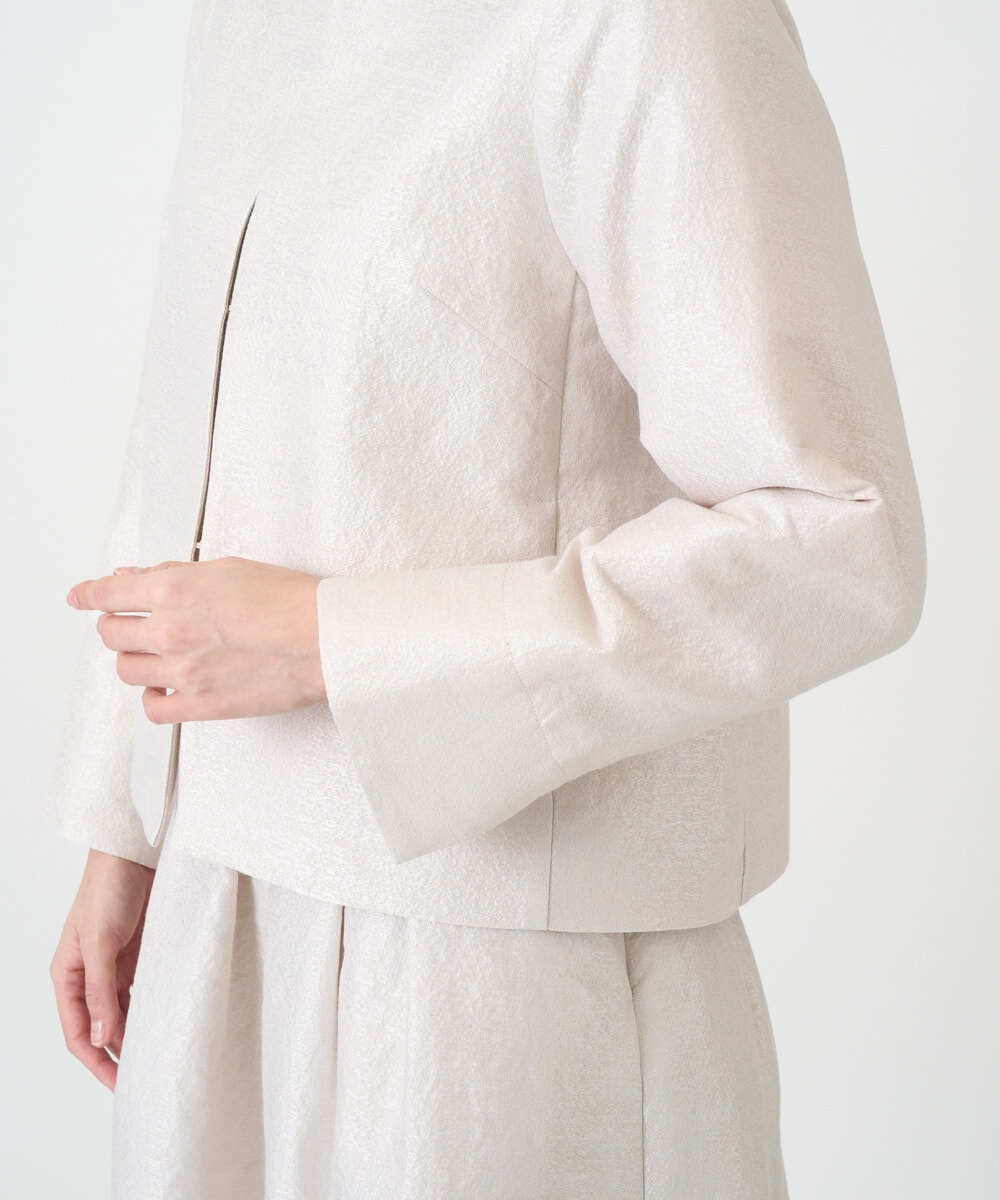 PRJEE11530 CHRISTIAN AUJARD(クリスチャン・オジャール) [セットアップ対応]ジャカードサテンジャケット アイボリー