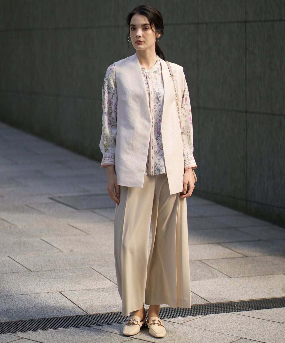 PRJEE12460 CHRISTIAN AUJARD(クリスチャン・オジャール) [セットアップ対応]ジャカードサテンジレ アイボリー