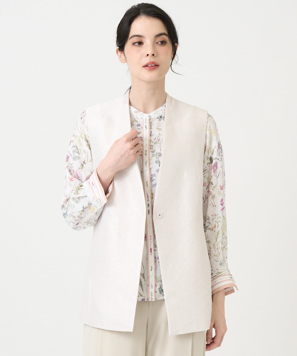 PRJEE12460 CHRISTIAN AUJARD(クリスチャン・オジャール) [セットアップ対応]ジャカードサテンジレ アイボリー