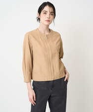 PRJGA45430 CHRISTIAN AUJARD(クリスチャン・オジャール) 【セットアップ対応】ノーカラージップアップブルゾン ライトブラウンB