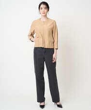 PRJGA45430 CHRISTIAN AUJARD(クリスチャン・オジャール) 【セットアップ対応】ノーカラージップアップブルゾン ライトブラウンB