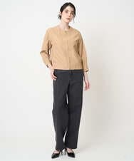 PRJGA45430 CHRISTIAN AUJARD(クリスチャン・オジャール) 【セットアップ対応】ノーカラージップアップブルゾン ライトブラウンB