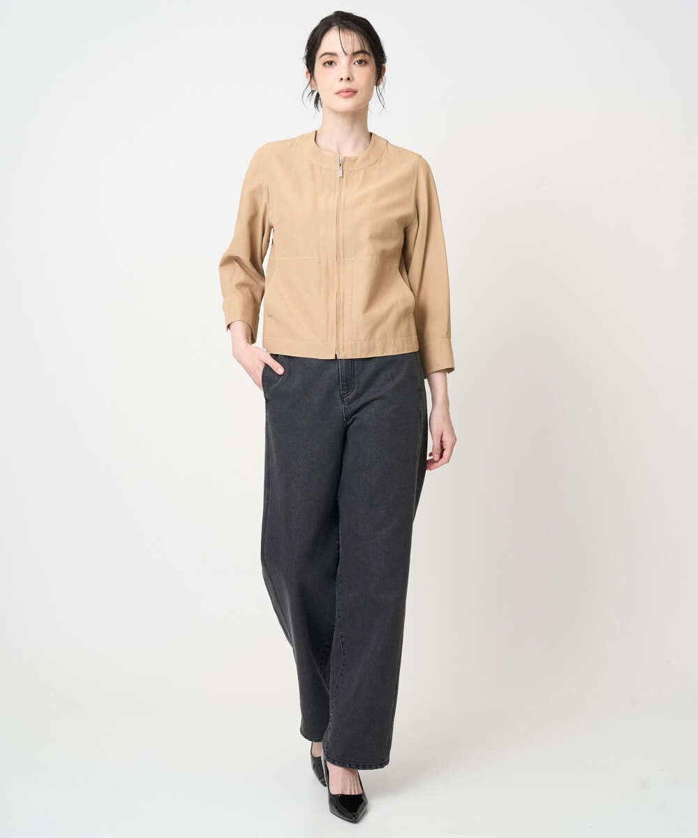 PRJGA45430 CHRISTIAN AUJARD(クリスチャン・オジャール) 【セットアップ対応】ノーカラージップアップブルゾン ライトブラウンB