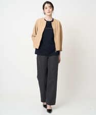 PRJGA45430 CHRISTIAN AUJARD(クリスチャン・オジャール) 【セットアップ対応】ノーカラージップアップブルゾン ライトブラウンB