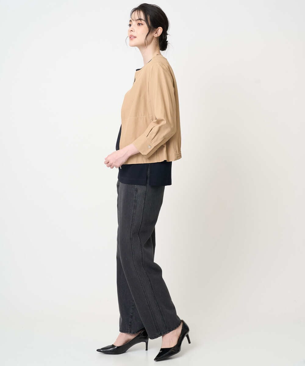 PRJGA45430 CHRISTIAN AUJARD(クリスチャン・オジャール) 【セットアップ対応】ノーカラージップアップブルゾン ライトブラウンB