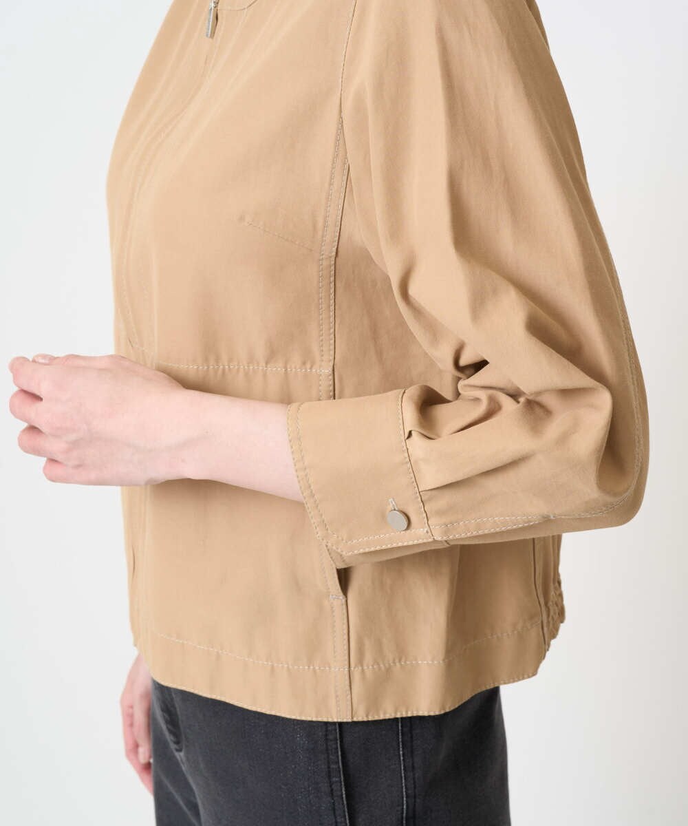 PRJGA45430 CHRISTIAN AUJARD(クリスチャン・オジャール) 【セットアップ対応】ノーカラージップアップブルゾン ライトブラウンB