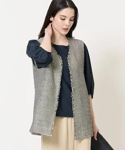 PRJGA61450  ミニフリンジデザインジレ