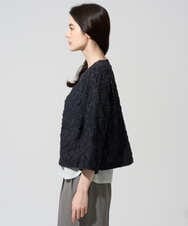 PRJGD20590 CHRISTIAN AUJARD(クリスチャン・オジャール) [セットアップ対応]フラワーカットジャカードジャケット ネイビー