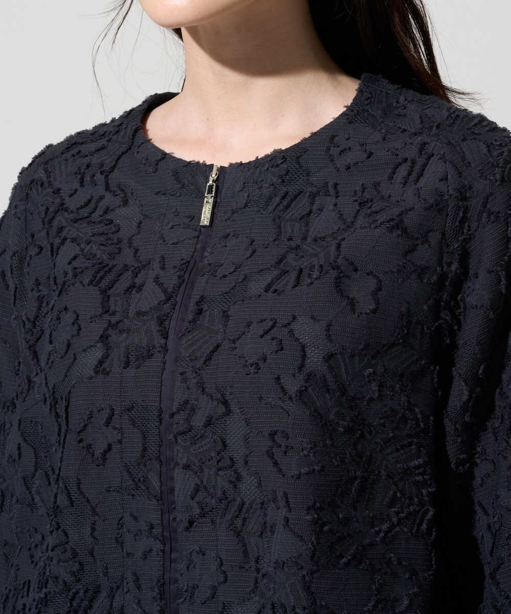 PRJGD20590 CHRISTIAN AUJARD(クリスチャン・オジャール) [セットアップ対応]フラワーカットジャカードジャケット ネイビー