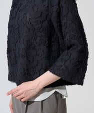 PRJGD20590 CHRISTIAN AUJARD(クリスチャン・オジャール) [セットアップ対応]フラワーカットジャカードジャケット ネイビー