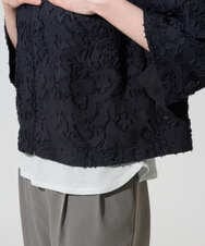 PRJGD20590 CHRISTIAN AUJARD(クリスチャン・オジャール) [セットアップ対応]フラワーカットジャカードジャケット ネイビー