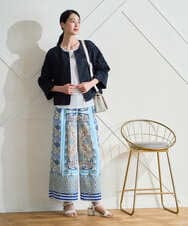 PRJGD20590 CHRISTIAN AUJARD(クリスチャン・オジャール) [セットアップ対応]フラワーカットジャカードジャケット ネイビー