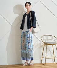 PRJGD20590 CHRISTIAN AUJARD(クリスチャン・オジャール) [セットアップ対応]フラワーカットジャカードジャケット ネイビー