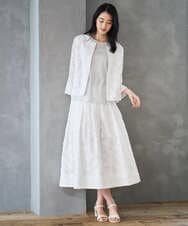 PRJGD20590 CHRISTIAN AUJARD(クリスチャン・オジャール) [セットアップ対応]フラワーカットジャカードジャケット ホワイト