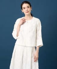 PRJGD20590 CHRISTIAN AUJARD(クリスチャン・オジャール) [セットアップ対応]フラワーカットジャカードジャケット ホワイト