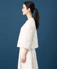 PRJGD20590 CHRISTIAN AUJARD(クリスチャン・オジャール) [セットアップ対応]フラワーカットジャカードジャケット ホワイト