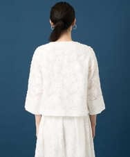 PRJGD20590 CHRISTIAN AUJARD(クリスチャン・オジャール) [セットアップ対応]フラワーカットジャカードジャケット ホワイト