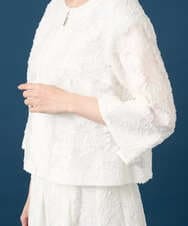 PRJGD20590 CHRISTIAN AUJARD(クリスチャン・オジャール) [セットアップ対応]フラワーカットジャカードジャケット ホワイト