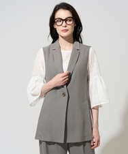 PRJGD21430 CHRISTIAN AUJARD(クリスチャン・オジャール) [セットアップ対応/速乾性]テーラードジレ ベージュ系