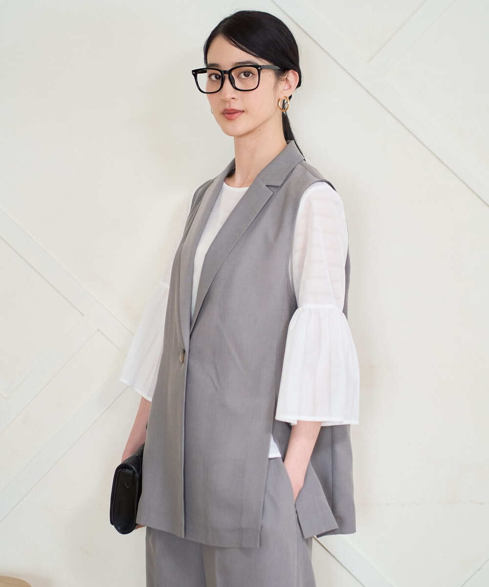 PRJGD21430 CHRISTIAN AUJARD(クリスチャン・オジャール) [セットアップ対応/速乾性]テーラードジレ ベージュ系