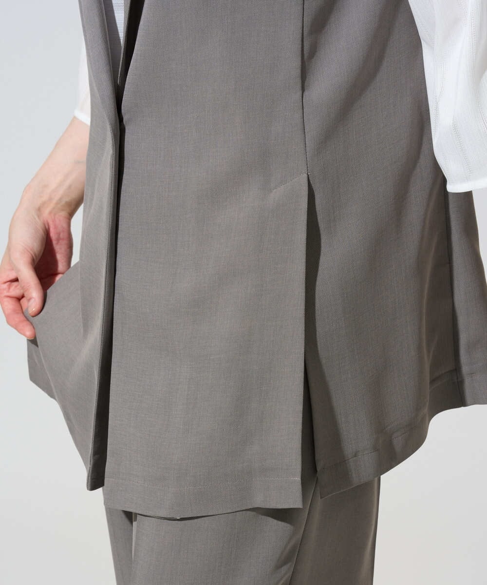 PRJGD21430 CHRISTIAN AUJARD(クリスチャン・オジャール) [セットアップ対応/速乾性]テーラードジレ ベージュ系