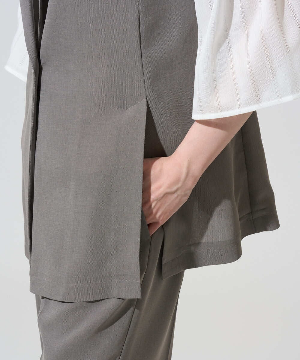 PRJGD21430 CHRISTIAN AUJARD(クリスチャン・オジャール) [セットアップ対応/速乾性]テーラードジレ ベージュ系