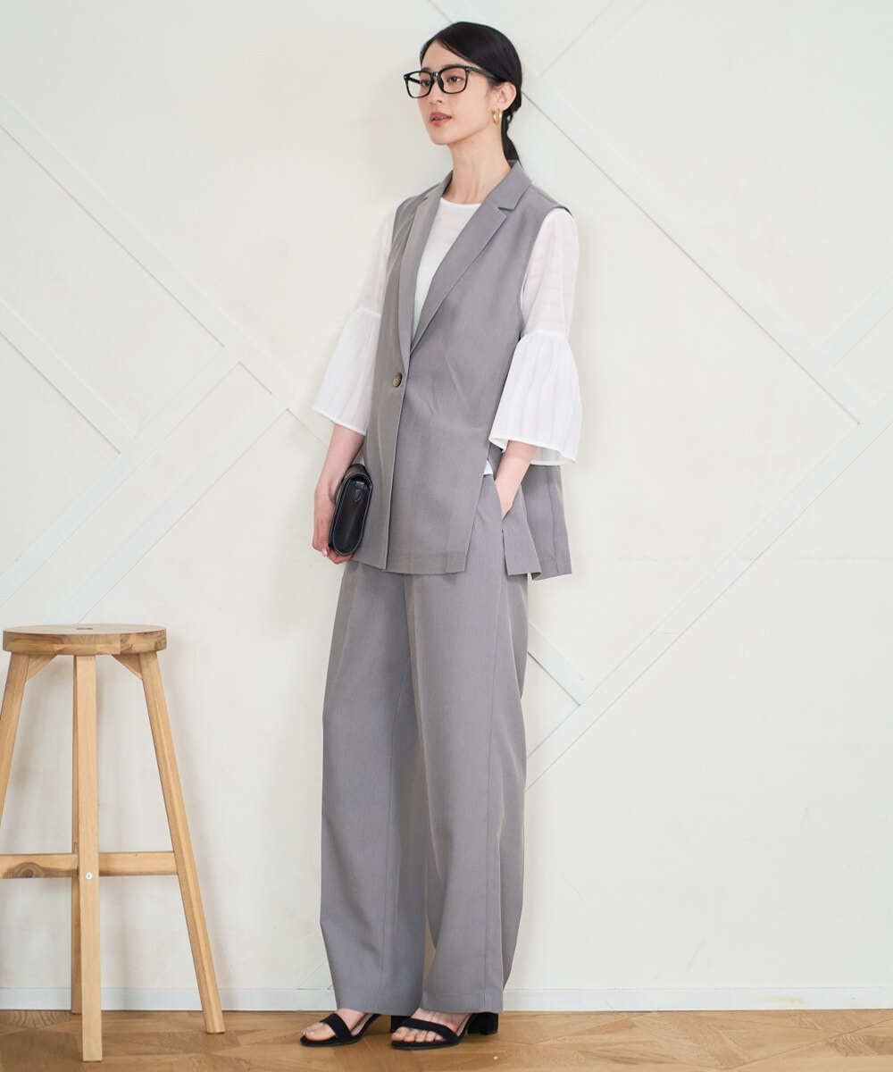 PRJGD21430 CHRISTIAN AUJARD(クリスチャン・オジャール) [セットアップ対応/速乾性]テーラードジレ ベージュ系