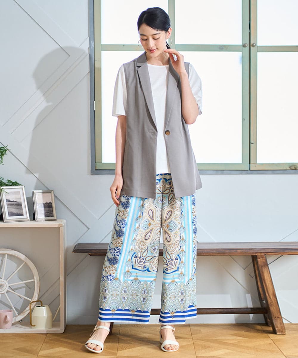 PRJGD21430 CHRISTIAN AUJARD(クリスチャン・オジャール) [セットアップ対応/速乾性]テーラードジレ ベージュ系