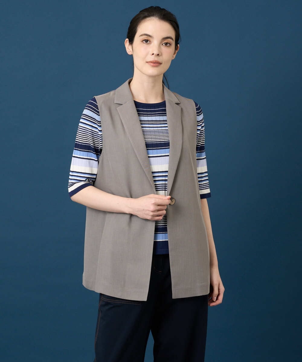 PRJGD21430 CHRISTIAN AUJARD(クリスチャン・オジャール) [速乾性]テーラードジレ ベージュ系