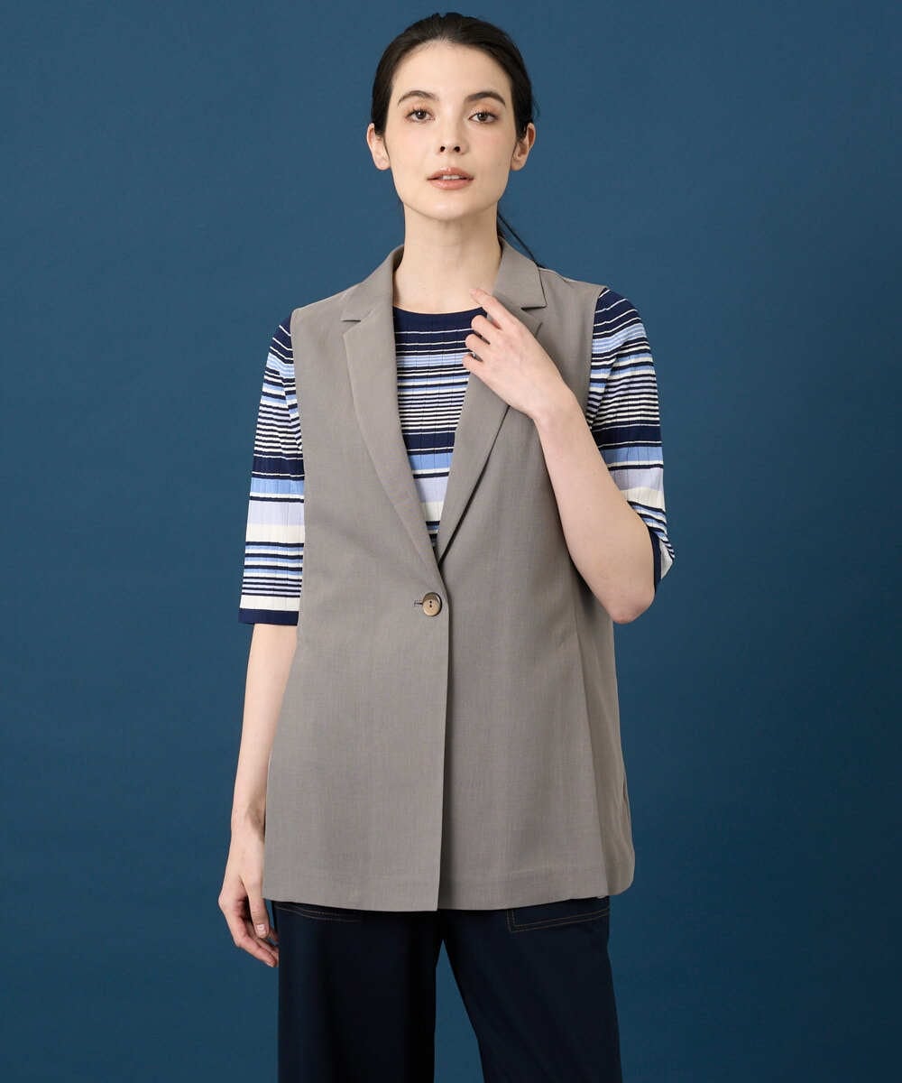 PRJGD21430 CHRISTIAN AUJARD(クリスチャン・オジャール) [速乾性]テーラードジレ ベージュ系