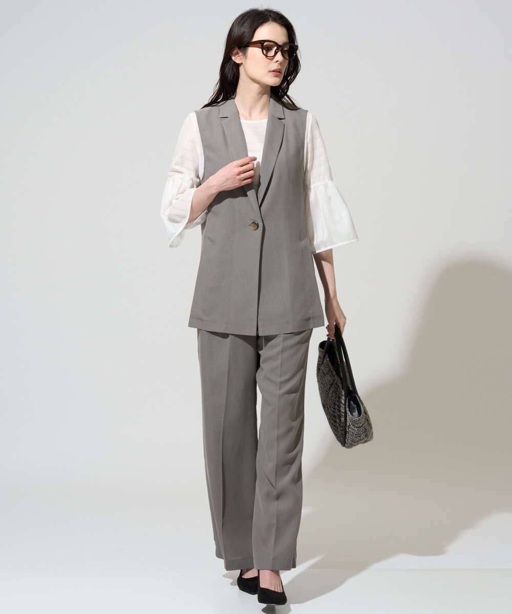 PRJGD21430 CHRISTIAN AUJARD(クリスチャン・オジャール) [セットアップ対応/速乾性]テーラードジレ ベージュ系