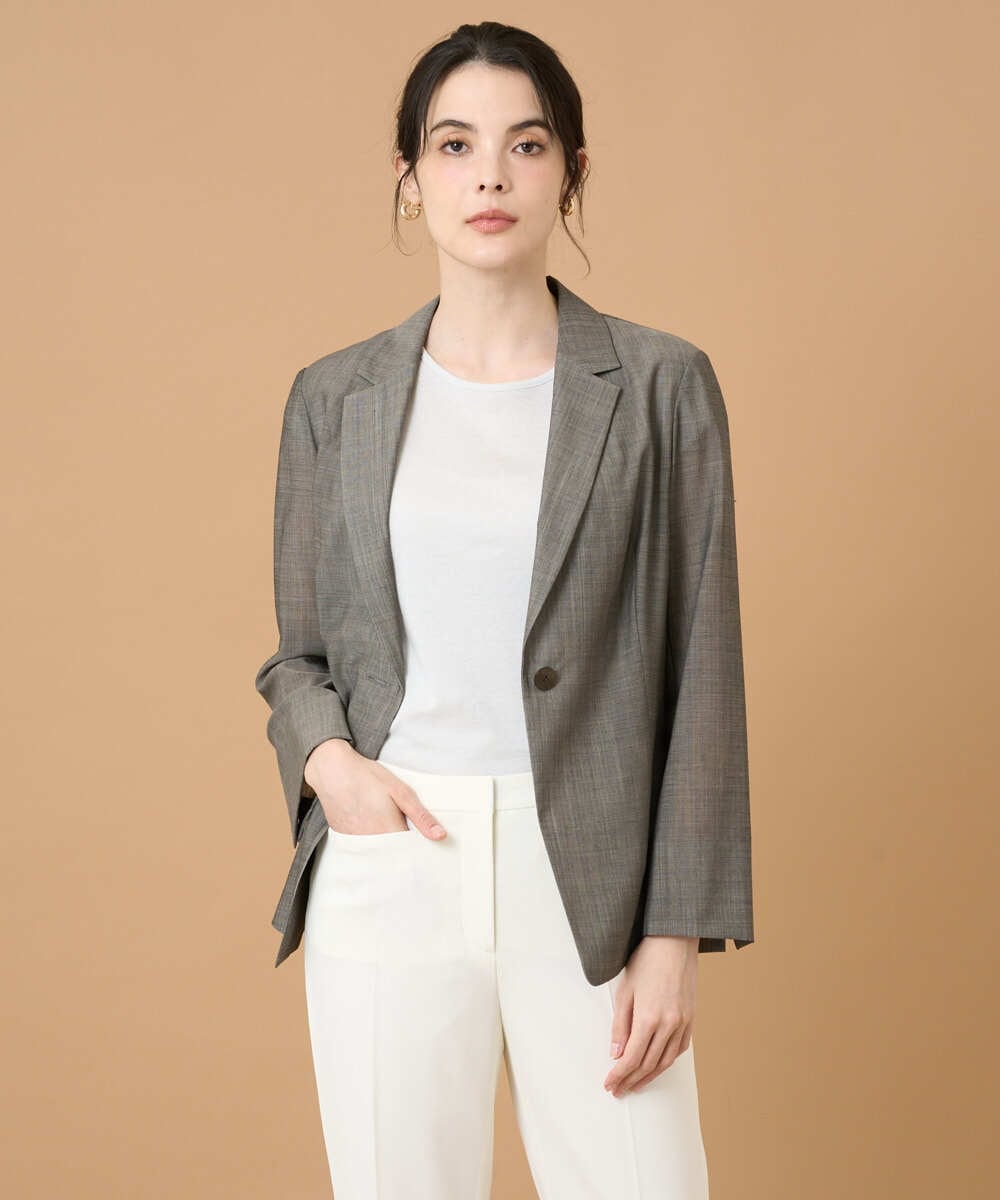 PRJGD59590 CHRISTIAN AUJARD(クリスチャン・オジャール) [イージーケア]サマーウールジャケット ブラウン