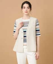 PRJGD60430 CHRISTIAN AUJARD(クリスチャン・オジャール) リネンライクカラミ ジレ アイボリー