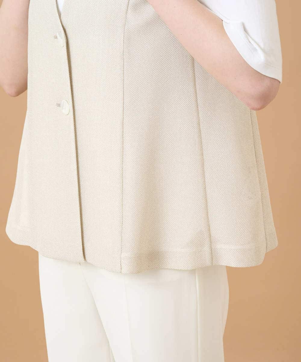 PRJGD60430 CHRISTIAN AUJARD(クリスチャン・オジャール) リネンライクカラミ ジレ アイボリー